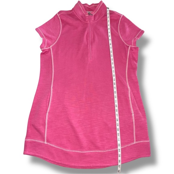 NWT TOMMY BAHAMA Tobago Bay Half-Zip Short-Sleeve Dress - XL Pink Ruffle - Picture 8 of 14